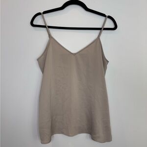 Uniqlo Beige V-Neck Spaghetti Strap Tank Top